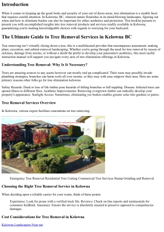 The Ultimate Guide to Tree Removal Services in Kelowna BC
