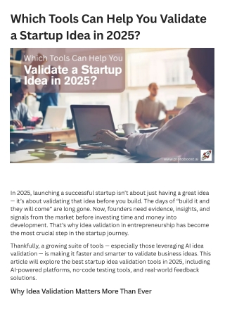 Which Tools Can Help You Validate a Startup Idea in 2025