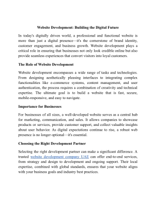 Website Development_ Building the Digital Future