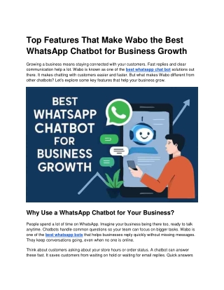 Top Features That Make Wabo the Best WhatsApp Chatbot for Business Growth