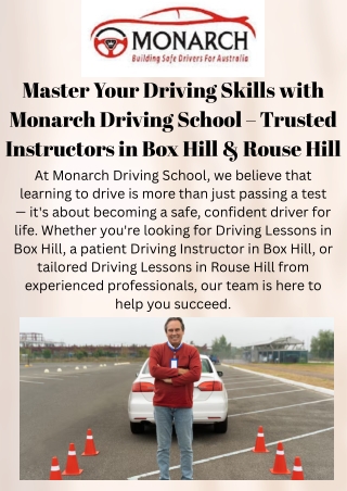 Professional Driving Lessons in Box Hill & Rouse Hill with Experienced Instructo