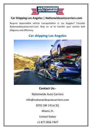 Car Shipping Los Angeles