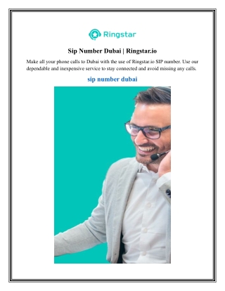 Sip Number Dubai Ringstar.io
