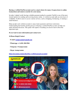 Buy Verified Paypal Accounts In 2025 New Update For Business