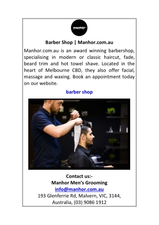 Barber Shop Manhor.com.au