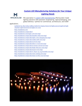 Custom LED Manufacturing Solutions for Your Unique Lighting Needs