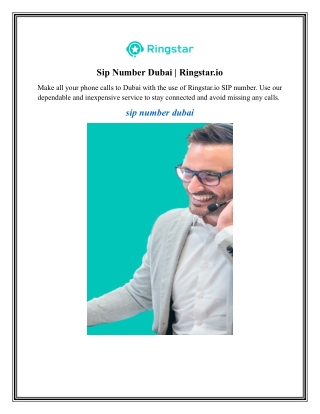 Sip Number Dubai Ringstar.io