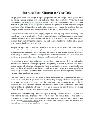 Effortless Home Charging for Your Tesla