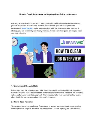 How to Crack Interviews A Step-by-Step Guide to Success