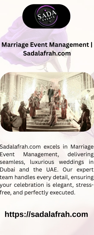 Marriage Event Management  Sadalafrah.com