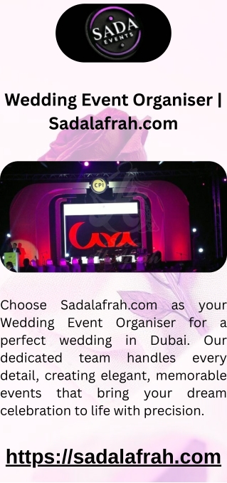 Wedding Event Organiser  Sadalafrah.com