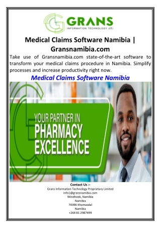 Medical Claims Software Namibia  Gransnamibia