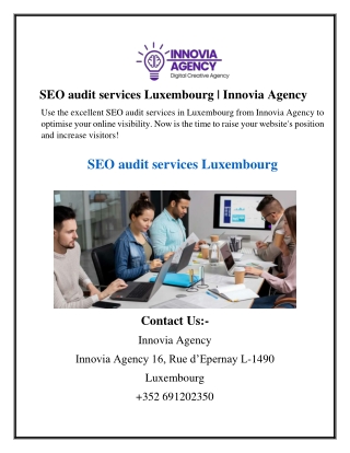 SEO audit services Luxembourg  Innovia Agency