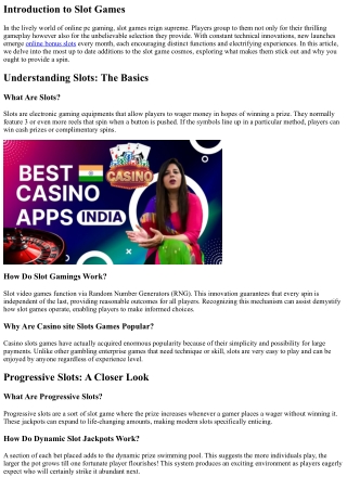 Port Game Reviews: The Most Effective Brand-new Releases This Month