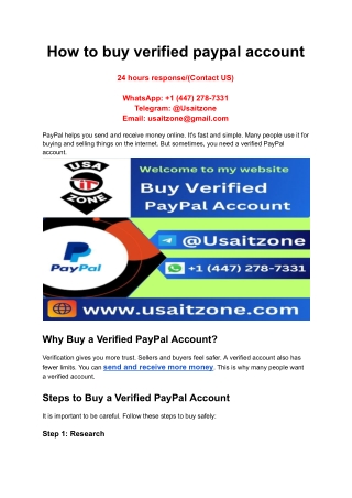 How to buy verified paypal account