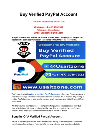 Buy Verified PayPal Account