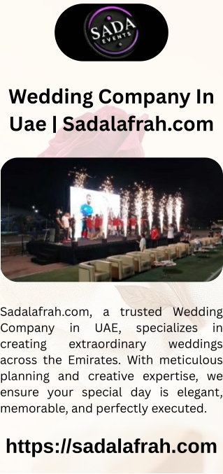 Wedding Company In Uae  Sadalafrah.com