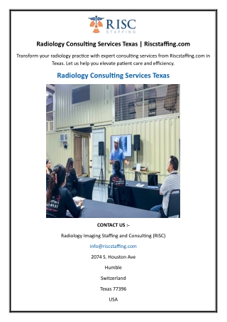 Radiology Consulting Services Texas | Riscstaffing.com