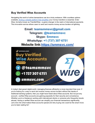 Top 17 Places to Buy Verified Wise Accounts Online