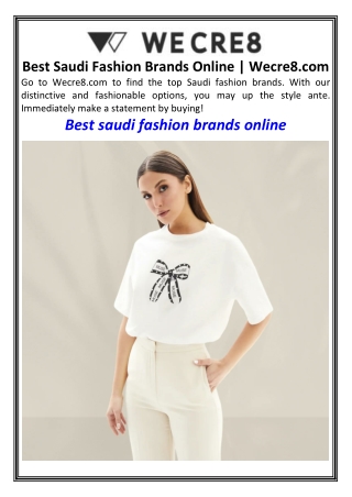 Best Saudi Fashion Brands Online  Wecre8