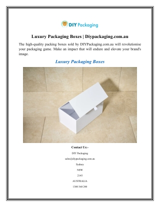 Luxury Packaging Boxes Diypackaging.com.au