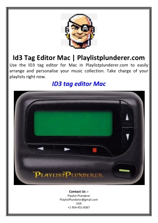 Id3 Tag Editor Mac  Playlistplunderer