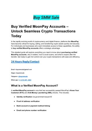 Buy Verified Moonpay Accounts expanding digital marketplace