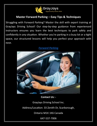 Master Forward Parking Easy Tips & Techniques