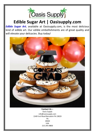 Edible Sugar Art Oasisupply.com