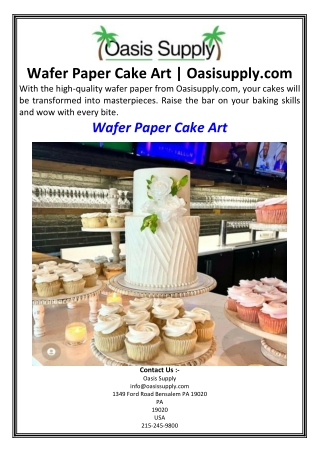 Wafer Paper Cake Art Oasisupply.com