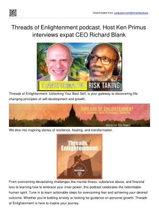 Threads of Enlightment podcast guest Richard Blank Costa Ricas Call Center
