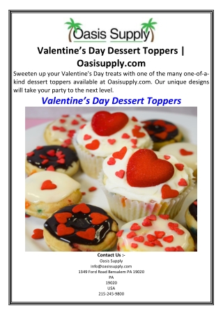 Valentine’s Day Dessert Toppers  Oasisupply