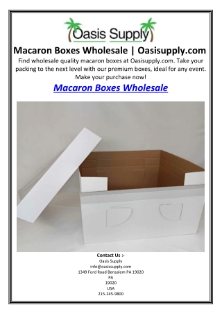 Macaron Boxes Wholesale  Oasisupply