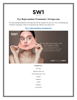 Eye Rejuvenation Treatments Sw1spa.com