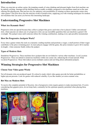 Winning Approaches for Progressive Port Machines