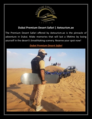 Dubai Premium Desert Safari Aetourism.ae