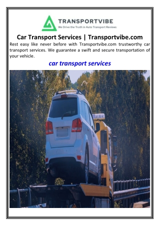Car Transport Services  Transportvibe