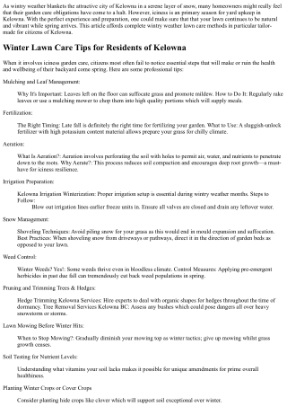 Winter Lawn Care Tips for Residents of Kelowna