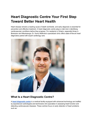 Heart Diagnostic Centre Your First Step Toward Better Heart Health