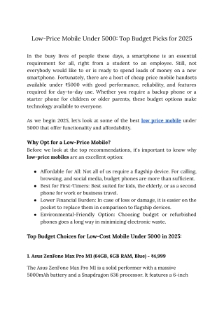 Low-Price Mobile Under 5000_ Top Budget Picks for 2025