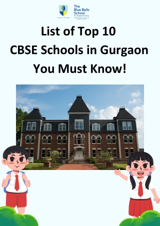 List of Top 10 CBSE Schools in Gurgaon You Must Know!