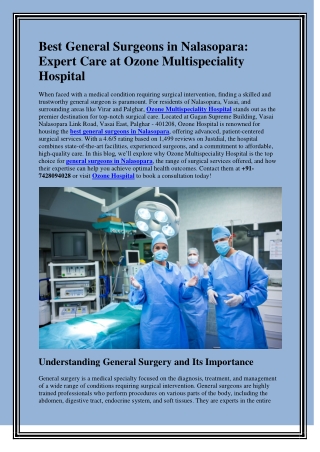 General Surgeons in Nalasopara