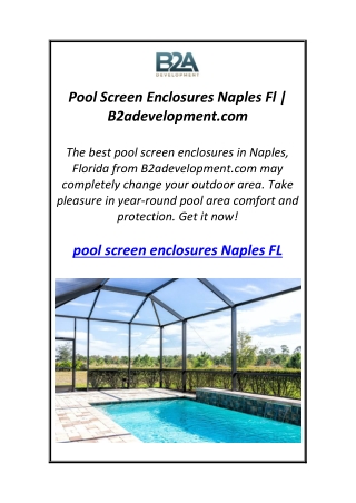 48/80 pool screen enclosures Naples FL