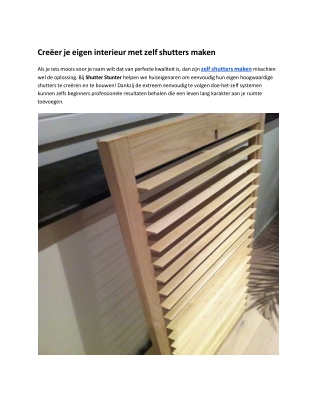 zelf shutters maken