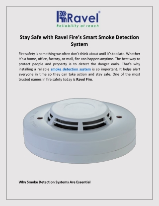 Stay Safe with Ravel Fire’s Smart Smoke Detection System