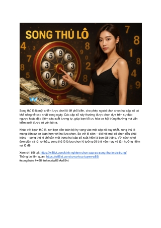 Song Thủ Lô_ Tối Ưu Hóa Cơ Hội Trúng Thưởng Tại W88 VT