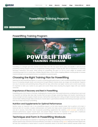 Powerlifting training program