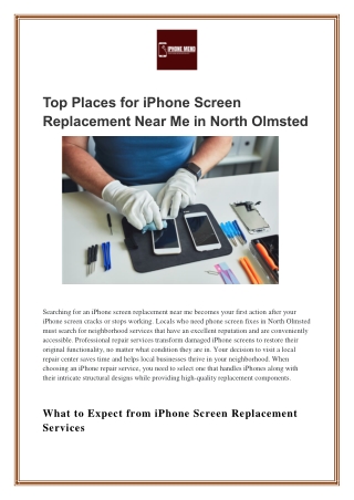 Top Places for iPhone Screen Replacement Near Me in North Olmsted