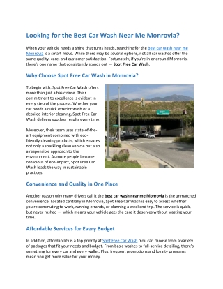 Looking for the Best Car Wash Near Me Monrovia