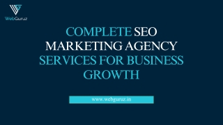 Complete SEO Marketing Agency Services for Business Growth